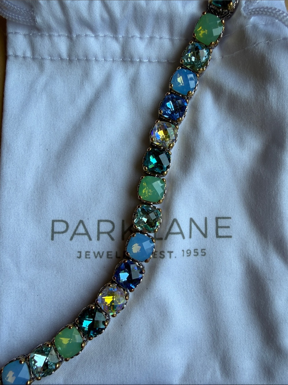 Park Lane Blue & Green Multicolored Crystal Necklace